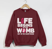 Load image into Gallery viewer, Life Begins In The Womb Not In The Courtroom - Sweatshirt
