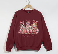 Load image into Gallery viewer, Happy Easter Sweatshirt - Cute Cat Sweatshirt
