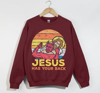Load image into Gallery viewer, Jesus Has Your Back - Funny Christian Sweatshirt
