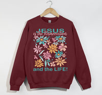 Load image into Gallery viewer, Jesus Is The Resurrection And The Life - Christian Sweatshirt
