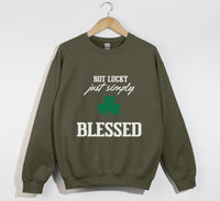 Load image into Gallery viewer, Not Lucky, Just Simply Blessed - Christian Sweatshirt