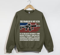 Load image into Gallery viewer, The Problem Is Not Guns, It Is Hearts Without God - Christian Sweatshirt