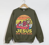 Load image into Gallery viewer, Jesus Has Your Back - Funny Christian Sweatshirt
