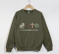 Load image into Gallery viewer, A Lot Can Happen In 7 Days - Easter Sweatshirt
