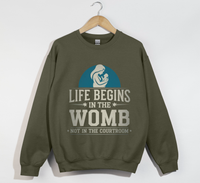 Load image into Gallery viewer, Life Begins In The Womb Not In The Courtroom - Sweatshirt
