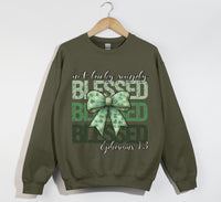 Load image into Gallery viewer, Not Lucky, Simply Blessed - Christian Sweatshirt
