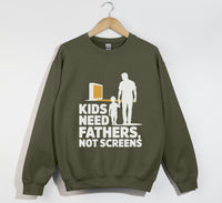 Load image into Gallery viewer, Kids Need Fathers, Not Screens - Sweatshirt
