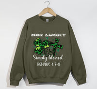 Load image into Gallery viewer, Not Lucky, Simply Blessed - Christian Sweatshirt