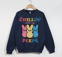 Load image into Gallery viewer, Chillin&#39; With My Peeps - Easter Christian Sweatshirt
