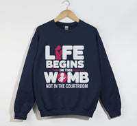 Load image into Gallery viewer, Life Begins In The Womb Not In The Courtroom - Sweatshirt
