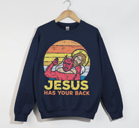Load image into Gallery viewer, Jesus Has Your Back - Funny Christian Sweatshirt
