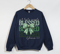 Load image into Gallery viewer, Not Lucky, Simply Blessed - Christian Sweatshirt
