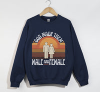 Load image into Gallery viewer, God Made Them Male And Female - Christian Sweatshirt
