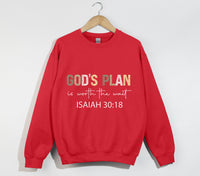 Load image into Gallery viewer, God&#39;s Plan Is Worth The Wait - Christian Sweatshirt
