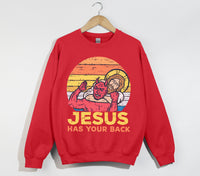 Load image into Gallery viewer, Jesus Has Your Back - Funny Christian Sweatshirt
