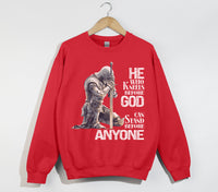 Load image into Gallery viewer, He Who Kneels Before God - Christian Sweatshirt
