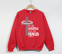 Load image into Gallery viewer, By His Wounds We Are Healed - Christian Sweatshirt