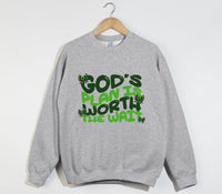Load image into Gallery viewer, God&#39;s Plan Is Worth The Wait - Christian Sweatshirt
