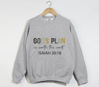 Load image into Gallery viewer, God&#39;s Plan Is Worth The Wait - Christian Sweatshirt
