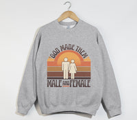 Load image into Gallery viewer, God Made Them Male And Female - Christian Sweatshirt
