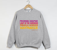Load image into Gallery viewer, Waymaker, Miracle Worker, Promise Keeper, Light in the Darkness - Christian Sweatshirt

