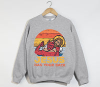 Load image into Gallery viewer, Jesus Has Your Back - Funny Christian Sweatshirt
