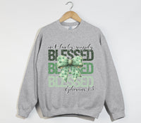 Load image into Gallery viewer, Not Lucky, Simply Blessed - Christian Sweatshirt
