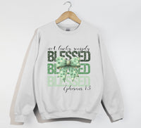 Load image into Gallery viewer, Not Lucky, Simply Blessed - Christian Sweatshirt
