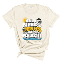 Load image into Gallery viewer, All I Need Is Jesus And The Beach - Christian Summer Comfort Colors Women's Tee