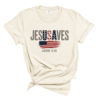 Load image into Gallery viewer, Jesus Saves - America Patriotic Comfort Colors Tee