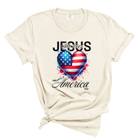 Load image into Gallery viewer, Jesus Loves America Too Patriotic Shirt - Comfort Colors Tee