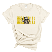 Load image into Gallery viewer, Catholic Since 33 AD Shirt - Raccoon Christian Coffee Lover Tee