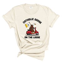 Load image into Gallery viewer, Catholic Goose On The Loose - Comfort Colors Tee
