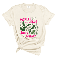 Load image into Gallery viewer, Pickles and Jesus Salty and Saved Shirt - Comfort Colors Tee
