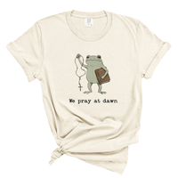 Load image into Gallery viewer, We Pray At Dawn - Funny Prayer Warrior Toad Comfort Colors Tee