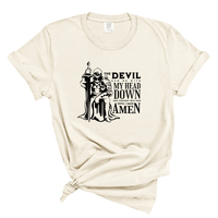 Load image into Gallery viewer, The Devil Saw Me With My Head Down Until I Said Amen - Comfort Colors Tee