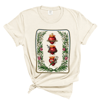 Load image into Gallery viewer, Jesus Mary Joseph Three Hearts - Catholic Comfort Colors Tee