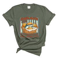 Load image into Gallery viewer, God's Math Loaves and Fish - Comfort Colors Tee