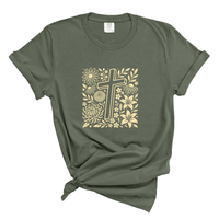 Load image into Gallery viewer, Wildflower Cross Christian Floral Tee