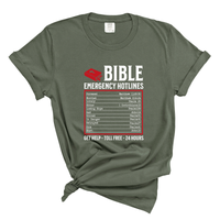 Load image into Gallery viewer, Bible Emergency Hotlines - Comfort Colors Tee