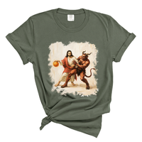 Load image into Gallery viewer, Jesus Defeats Evil - Christian Sport Comfort Colors Tee