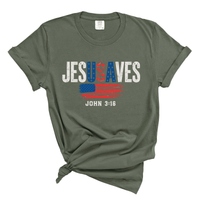 Load image into Gallery viewer, Jesus Saves - America Patriotic Comfort Colors Tee