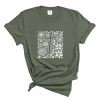 Load image into Gallery viewer, Wildflower Cross Christian Floral Tee