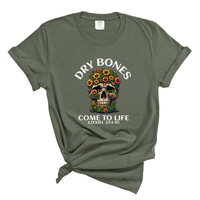 Load image into Gallery viewer, Dry Bones Come To Life - Floral Skull Christian Shirt