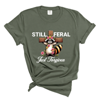 Load image into Gallery viewer, Still Feral Just Forgiven - Comfort Colors Tee