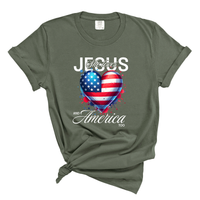 Load image into Gallery viewer, Jesus Loves America Too Patriotic Shirt - Comfort Colors Tee