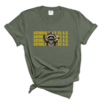 Load image into Gallery viewer, Catholic Since 33 AD Shirt - Raccoon Christian Coffee Lover Tee