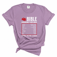 Load image into Gallery viewer, Bible Emergency Hotlines - Comfort Colors Tee