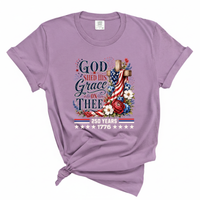 Load image into Gallery viewer, God Shed His Grace On Thee - Patriotic Comfort Colors Women's Tee