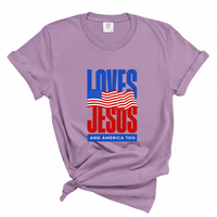 Load image into Gallery viewer, Love Jesus and America Too Shirt - Patriotic Christian Comfort Colors Tee